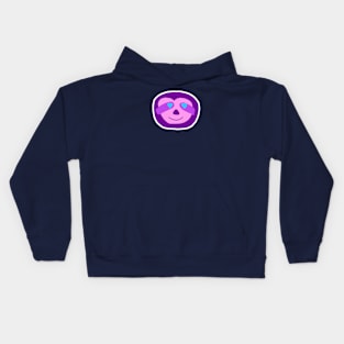 Purple Sloth with Heart Eyes Kids Hoodie